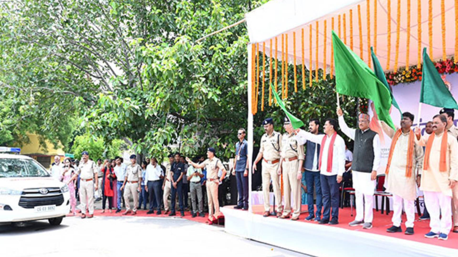 Chhattisgarh CM Vishnu Deo Sai flags off 15 Interceptor vehicles to prevent road accidents